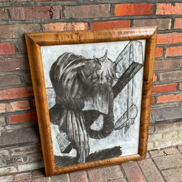 Early 20th-century surrealist pastel painting of the crucifixion.