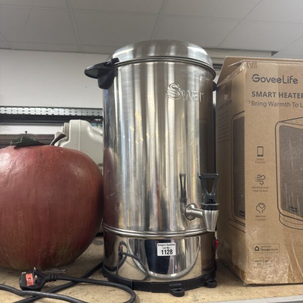 Vintage Swan hot water kettle in stainless steel.