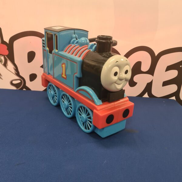 Front view of a vintage Thomas The Tank Engine storage case.