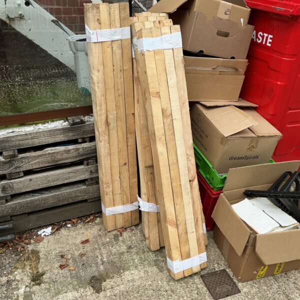 Five bundles of 4’6” timber ready for construction projects.
