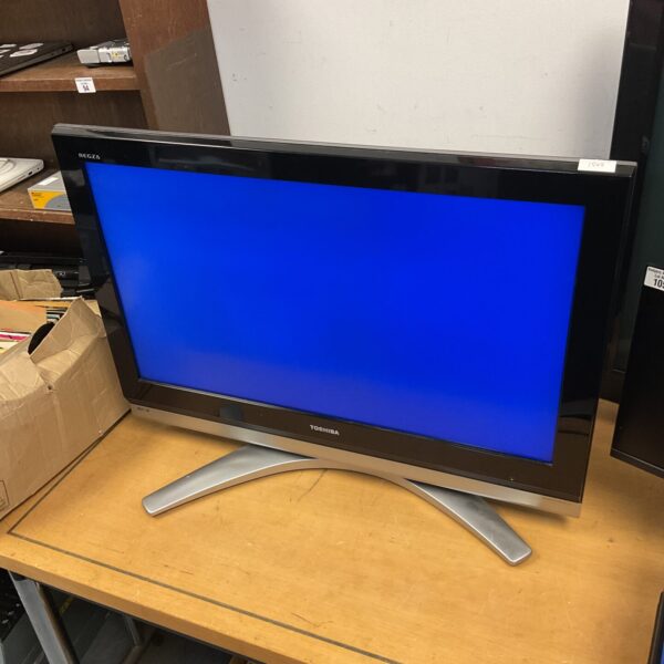 Working Toshiba 32 inch LCD television, model 32WLT68, front view.