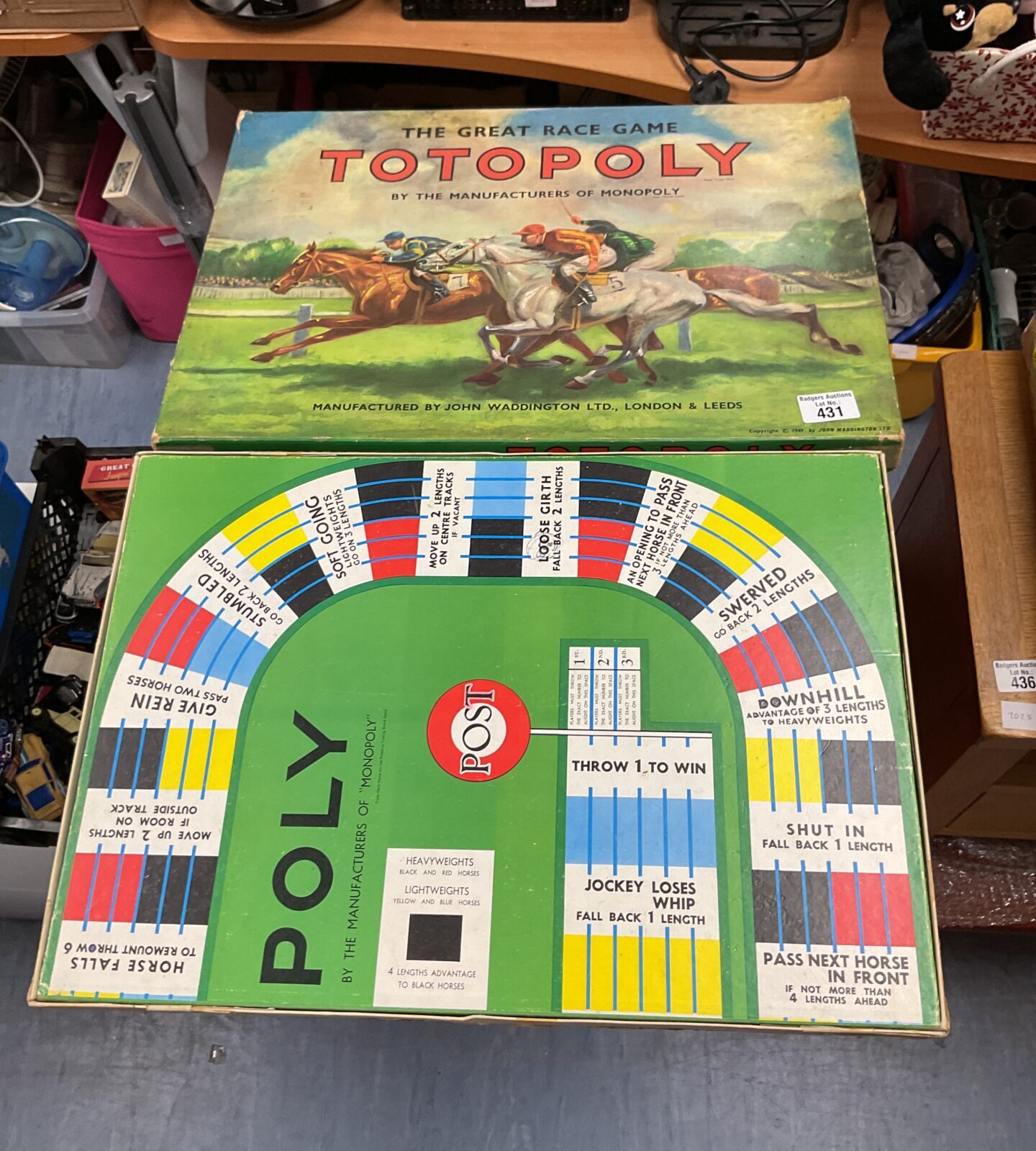 Vintage Totopoly board game by Waddington, a classic horse racing game.