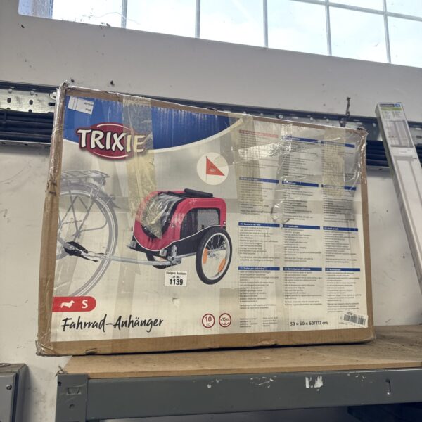Trixie pet bicycle trailer 29121, a secure carrier for small animals.