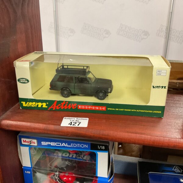 Verem Active Response Land Rover diecast model in original box.