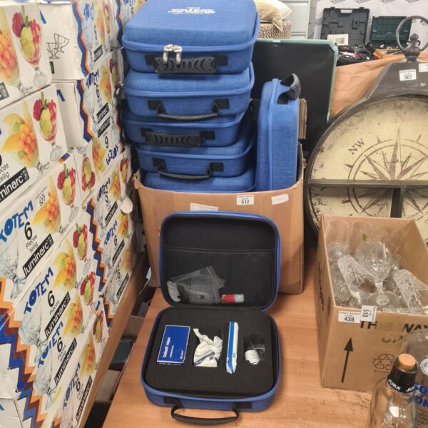 Lot of eleven Veri-Q lipid analyser cases for medical equipment.