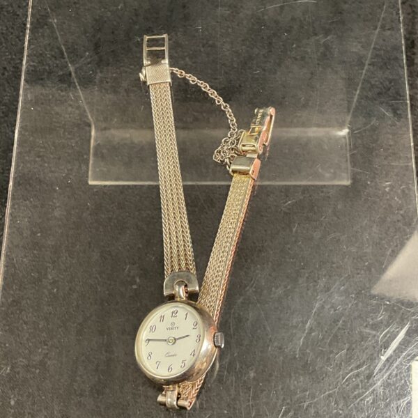 Vintage Verity 925 silver watch with delicate bracelet strap.