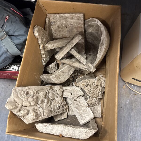 Lot of antique Victorian plaster mouldings for architectural restoration.