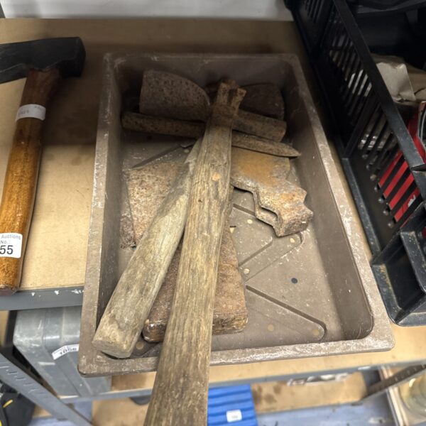 Vintage axe heads lot for collectors and restoration.