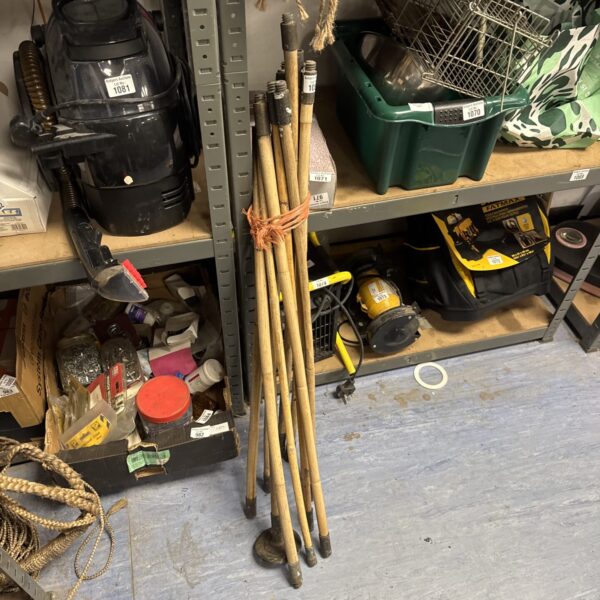Vintage bamboo drain rods for clearing blocked drains.