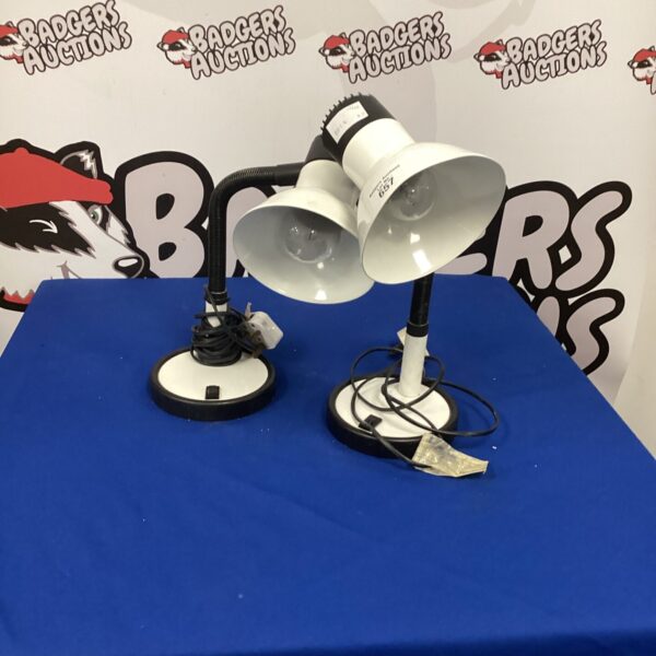 Vintage bedside reading lamp with flexible gooseneck design.