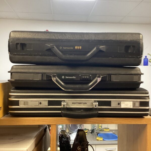Vintage lot of three briefcases including Samsonite and Potterton.