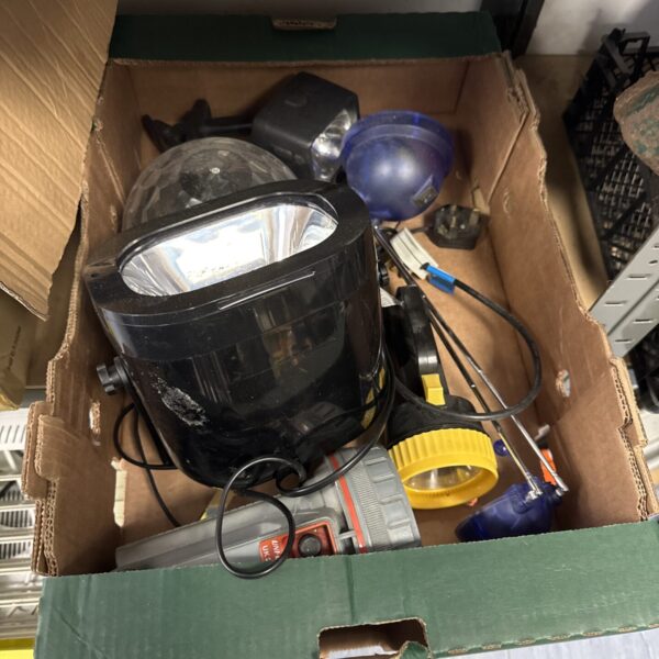 Vintage disco lighting lamp with colourful lens and tray base.