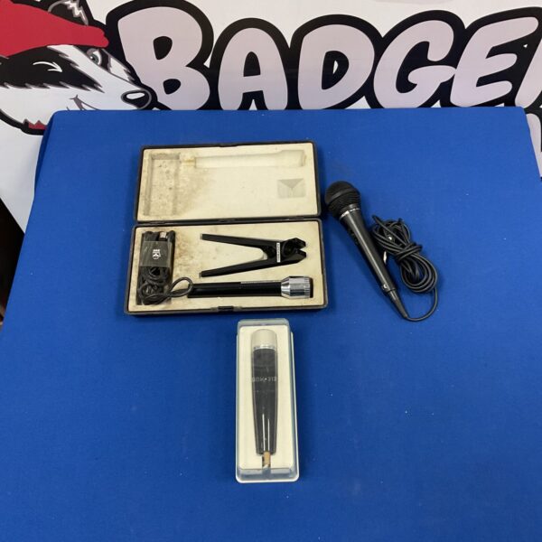 Vintage lot of Grundig and ProSound microphones for collectors.