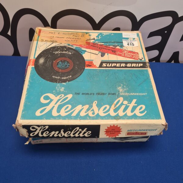 Vintage Henselite Super Grip boules set in original box.