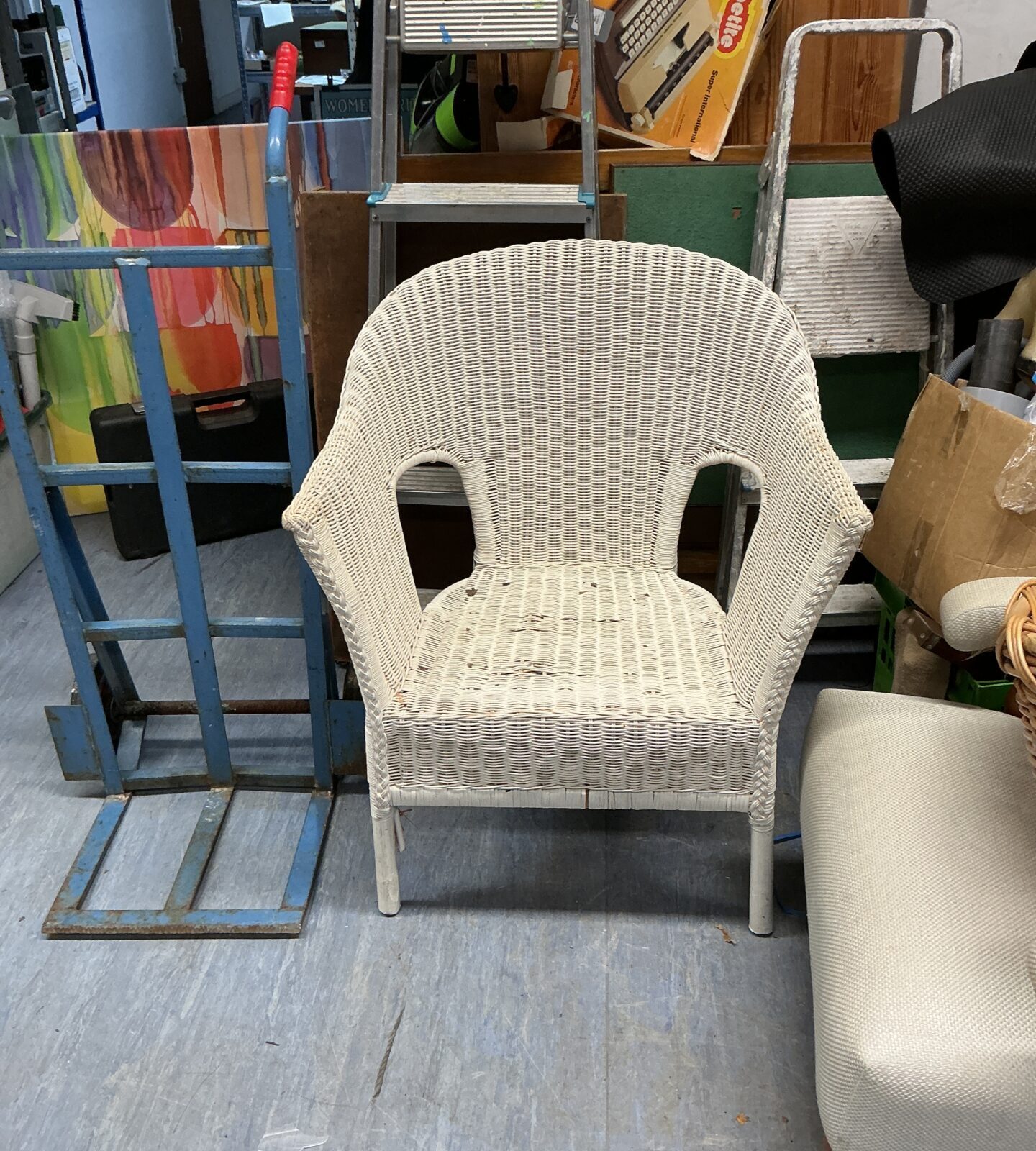 Vintage Lloyd Loom chair with woven paper fibre seat.