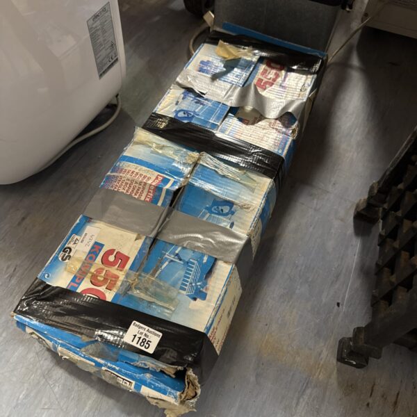 Vintage manual mitre saw set for woodworking projects.