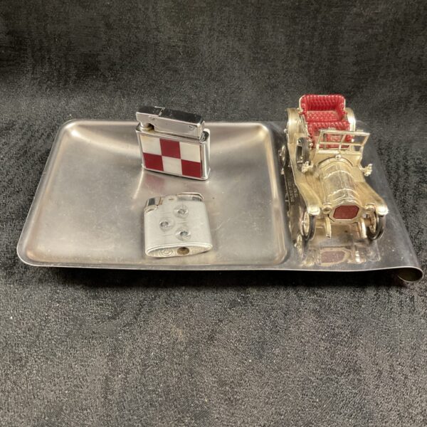 Vintage Matchbox car ashtray with cigarrette lighters, collectible automobilia.
