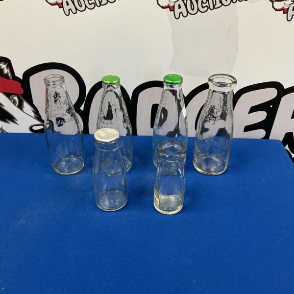 Vintage milk bottles, a collectible dairy collection.