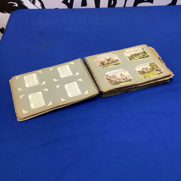 Front view of a vintage postcard ring binder.