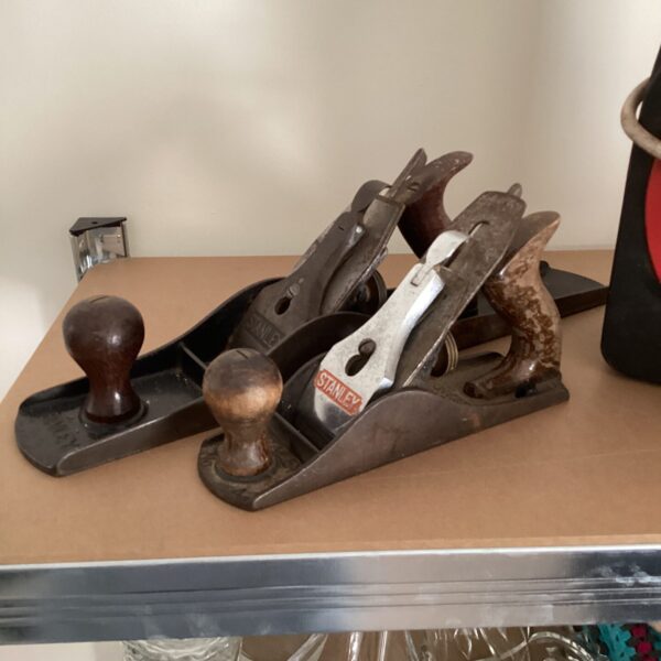 Pair of vintage Stanley wood planes for woodworking.
