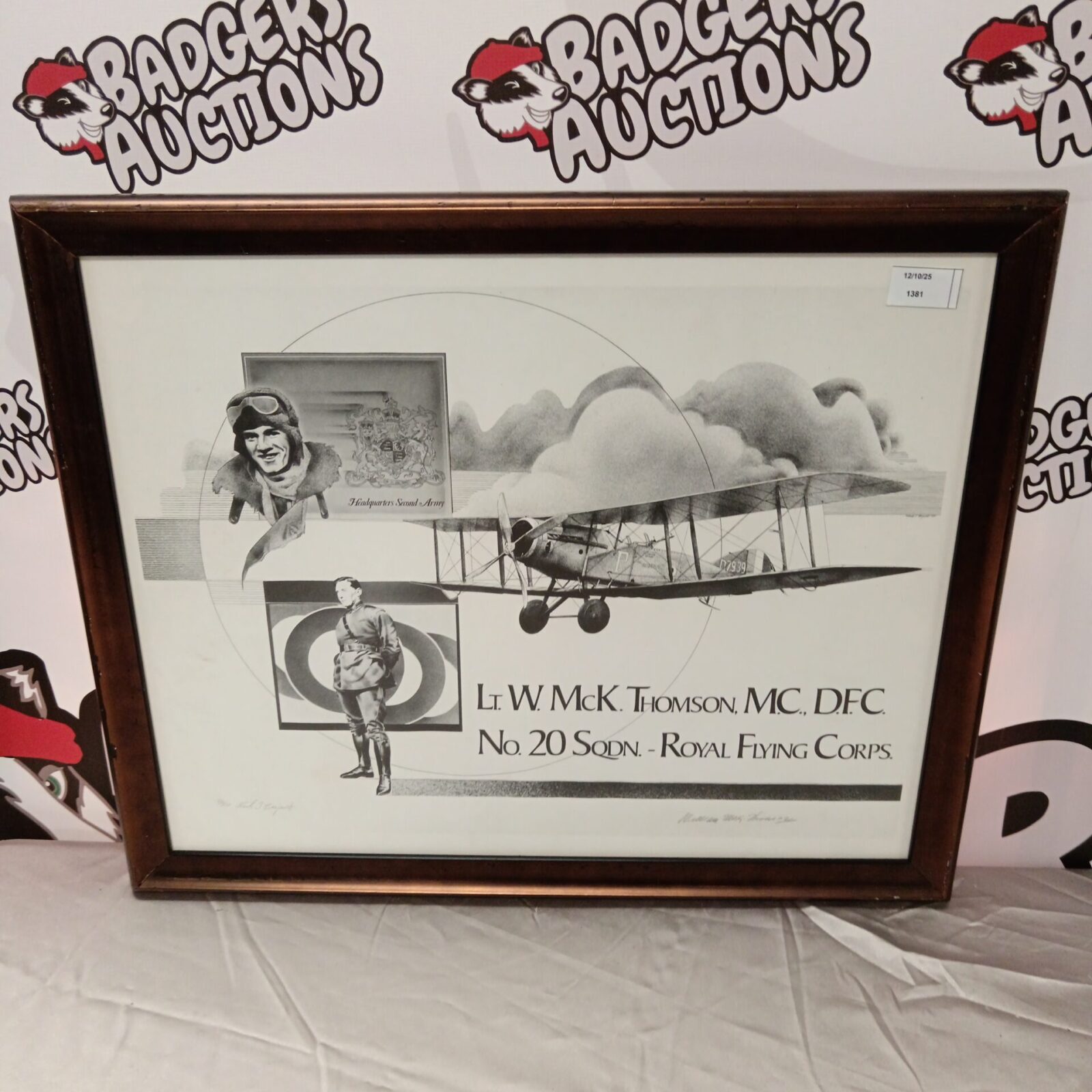 Signed limited edition print of Lt W McK Thomson by Richard J Bryant.