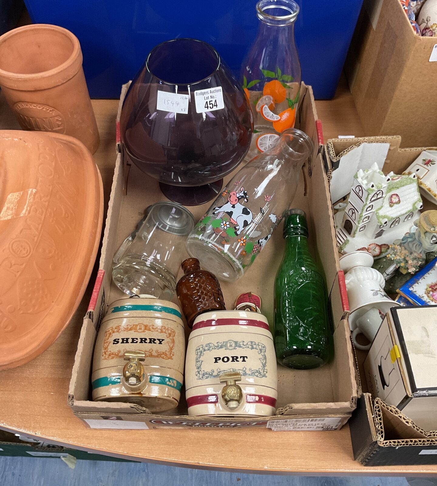 Lot of vintage Wade Sherry and Port ceramic dispensers.