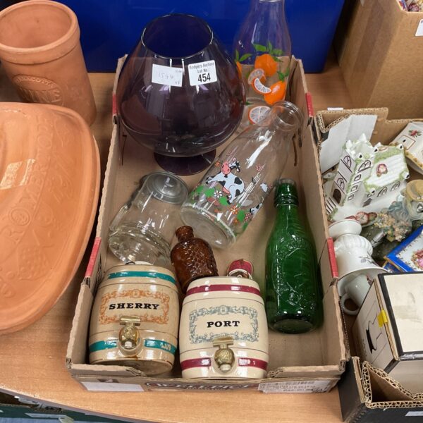 Lot of vintage Wade Sherry and Port ceramic dispensers.