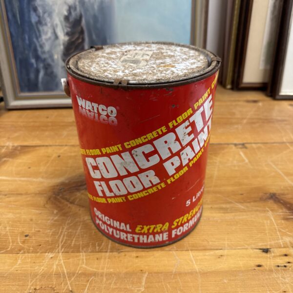Unopened 5L tin of Watco dark grey concrete floor paint.