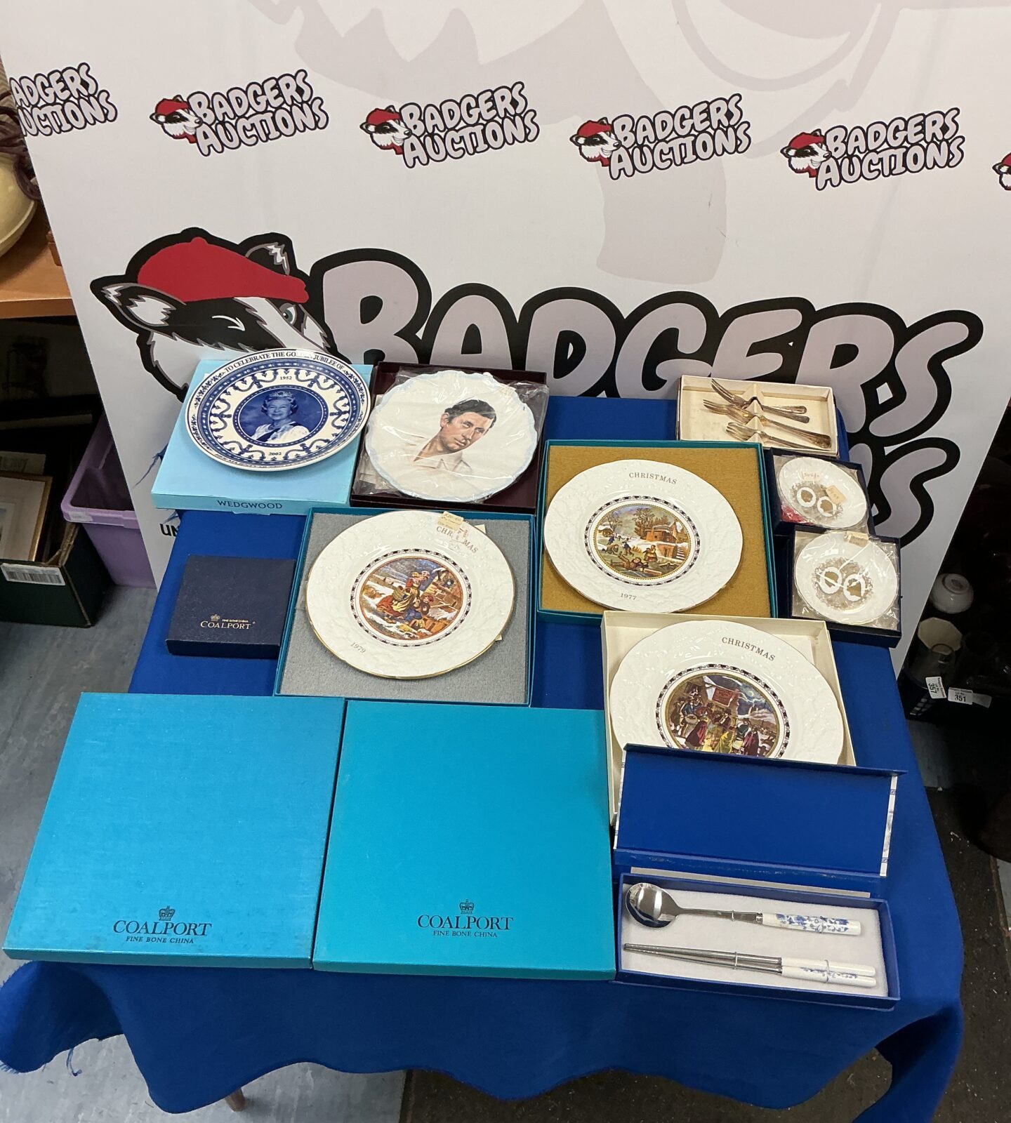 Selection of Wedgwood collectors plates including Christmas designs.