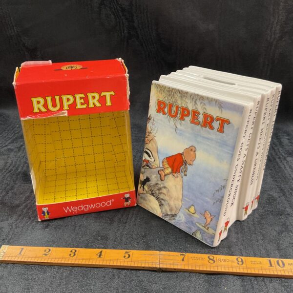 Vintage Wedgwood Rupert Bear bookend in original box