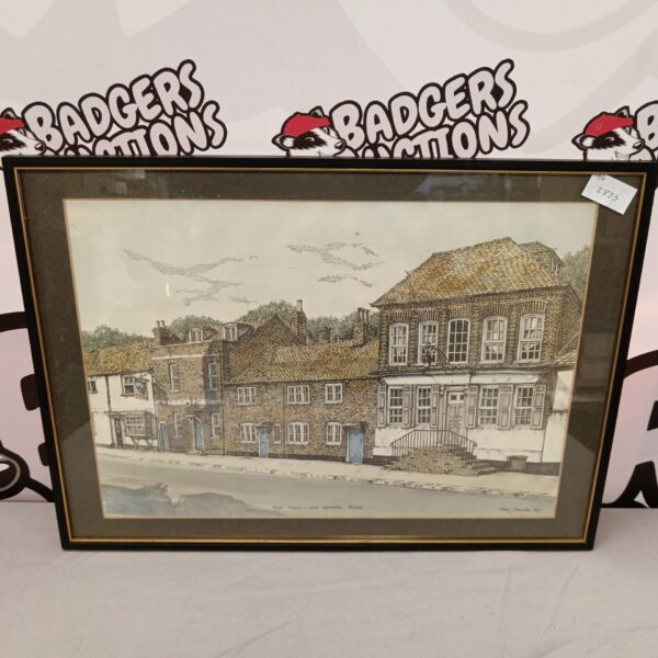 Framed artwork of West Wycombe High Street by Peter Johnston.
