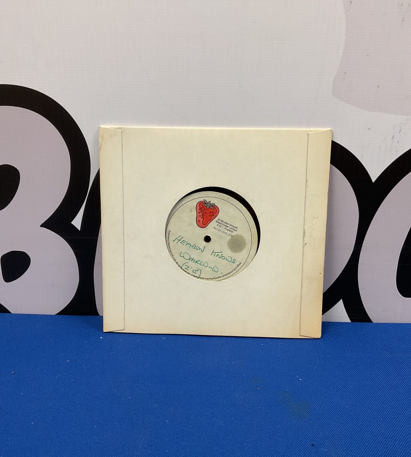 Rare Whirlwind Heaven Knows test pressing vinyl record.