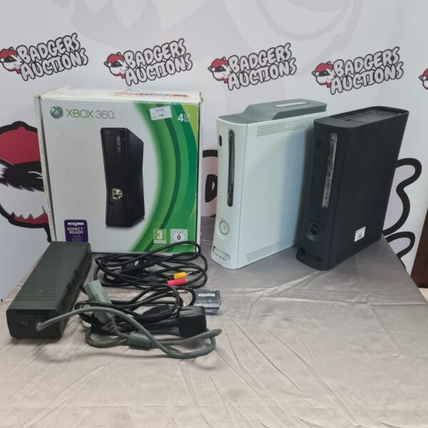 Boxed Microsoft Xbox 360 E gaming console for retro gaming.