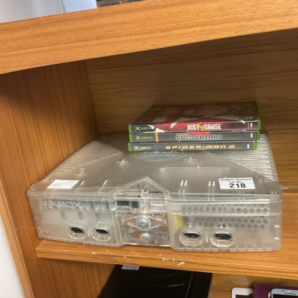 Original Xbox console with three classic video games included.