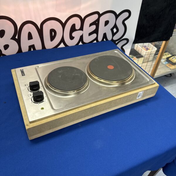 Vintage Zanussi tabletop double cooker with two hotplates.