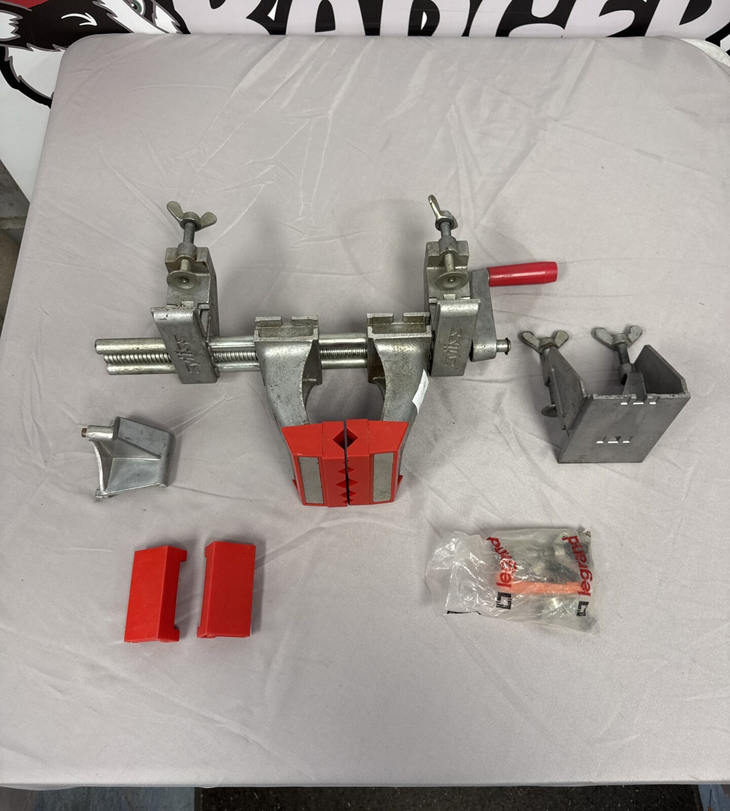 Vintage Zyliss bench clamp system for workshop use.