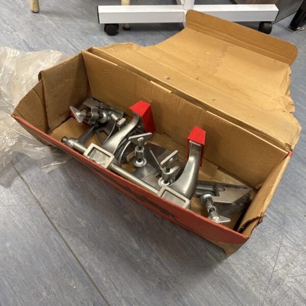 Zyliss clamp set in a cardboard box, vintage kitchen tool.