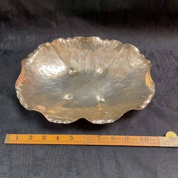 Antique 800 silver bowl by M Rosa and Figlio, detailed floral design.