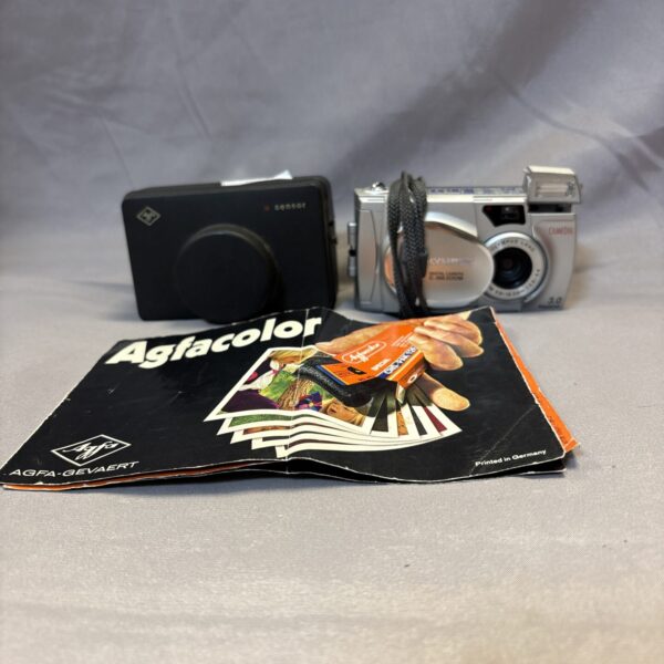 Vintage Agfamatic 309 Sensor digital camera with Olympus zoom lens.