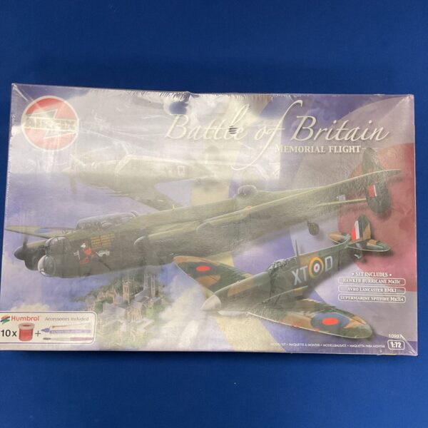 Sealed Airfix Battle of Britain Memorial Flight set with Lancaster, Spitfire, and Hurricane.