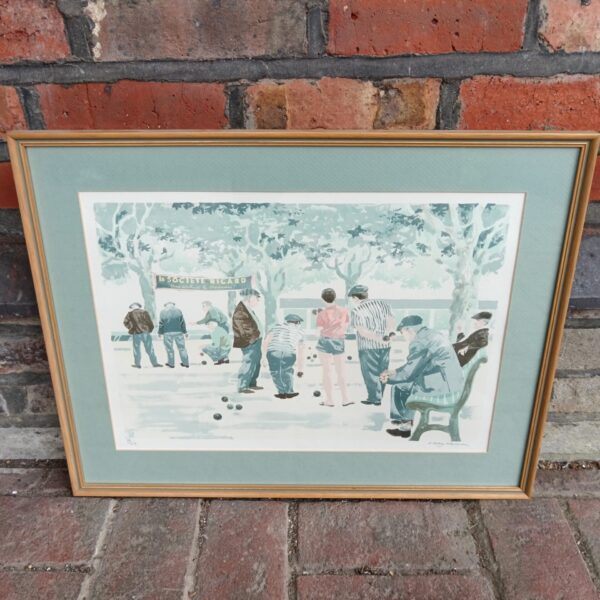 Signed Albany Wiseman limited edition lawn bowls print artwork.