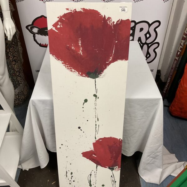 Vibrant red abstract poppy painting by Amanda Mc Andrews.