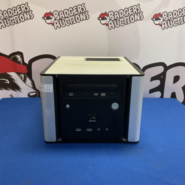 Antec mid-tower computer case, front view, for PC building.