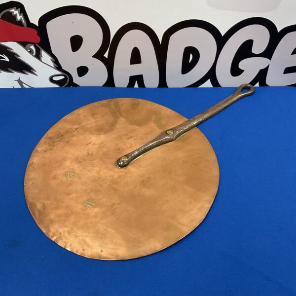 Large antique copper pot lid from Hotel Cannes du Parc, Bagnis.