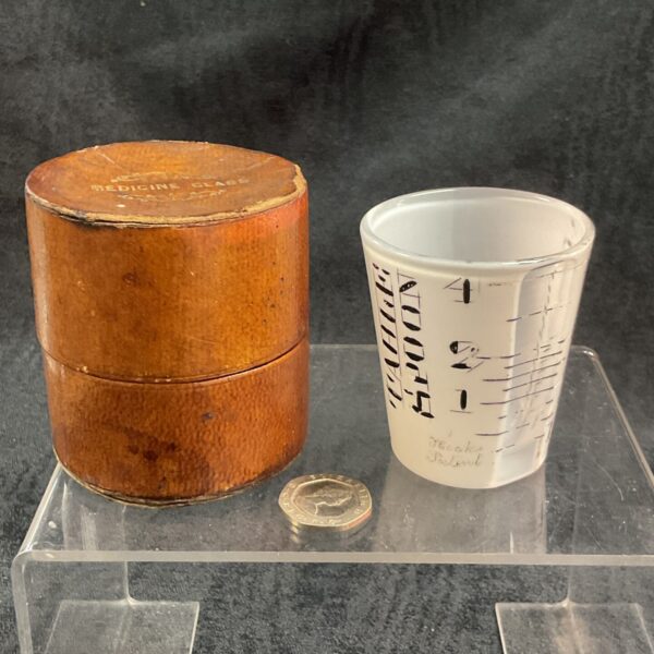 Antique Hicks Patent Medicine Glass with original case.