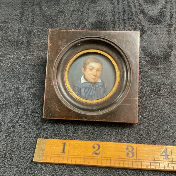 Antique oil portrait miniature of a Victorian gentleman.