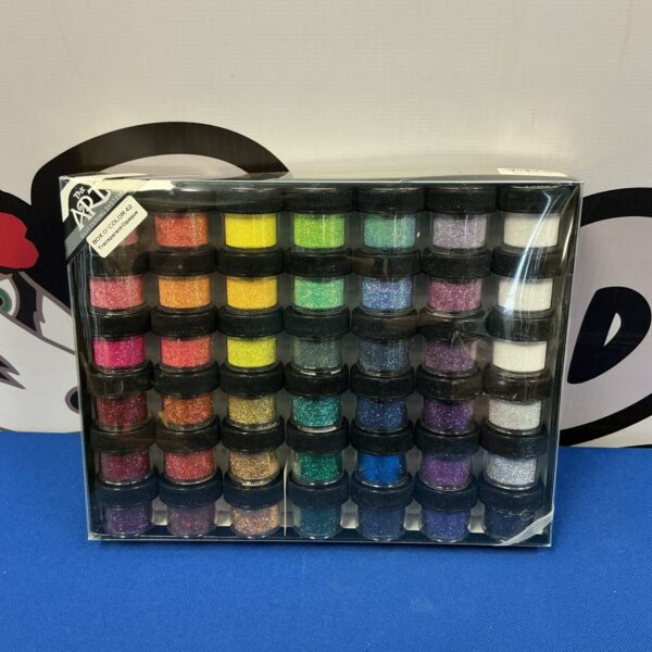 Vibrant art glittering system set with multiple glitter colors.