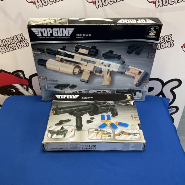 Austini Top Gun building brick sets, lot of two.