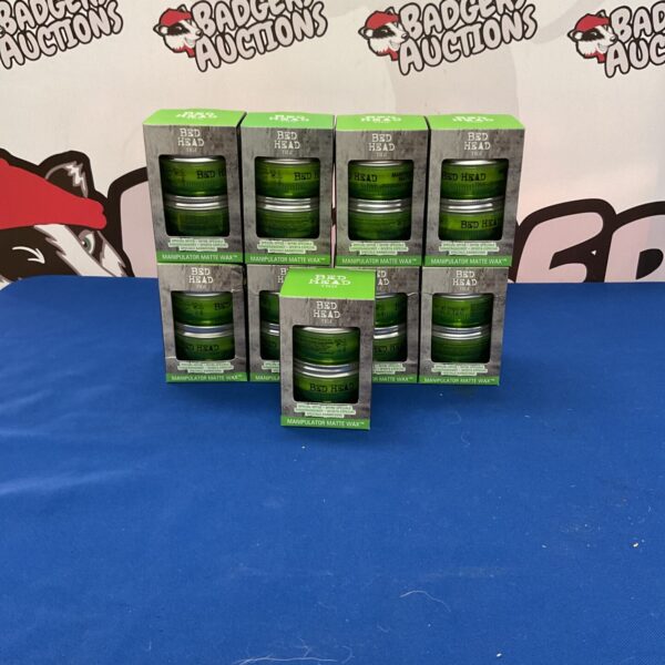 Nine sealed boxes of Bed Head Manipulator Matte Wax for hair styling.