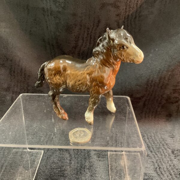 Vintage Beswick Shetland pony foal ceramic figurine.
